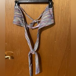 Aerie Scoop Neck Space Dye Wrap Bathing Suit Top